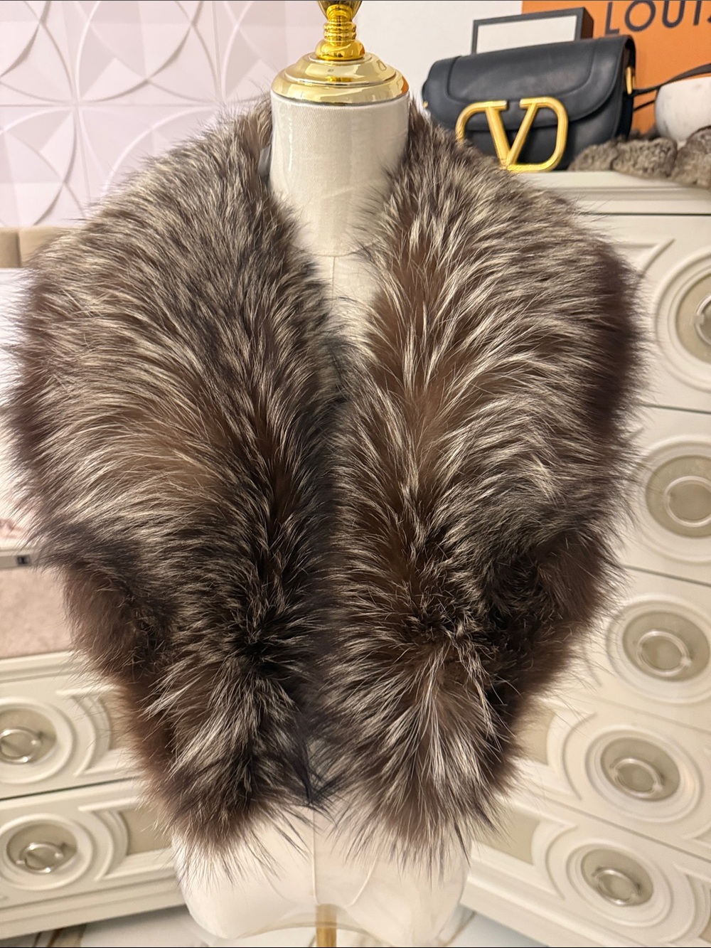 Canadian Fox fur scarf silver fox